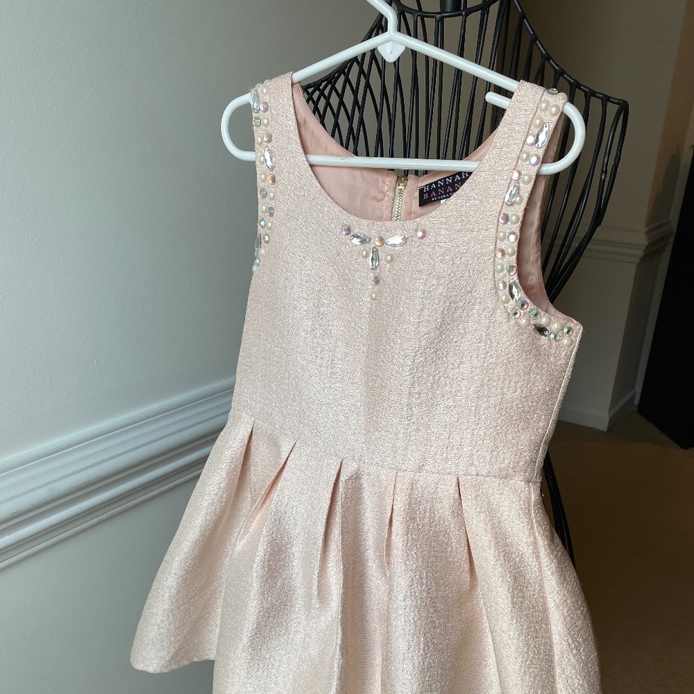 Light pink girls evening dress with jewels